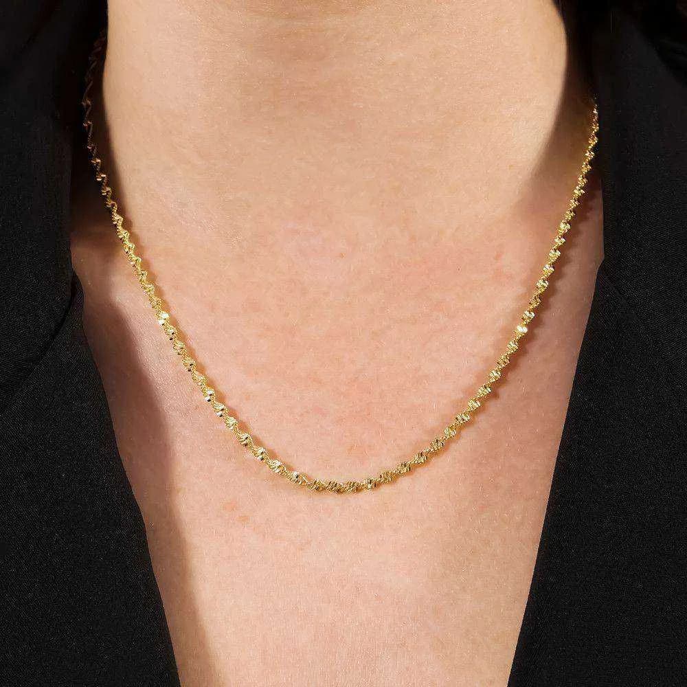 Corrente Dourada Singapura · Banhado a Ouro 18k