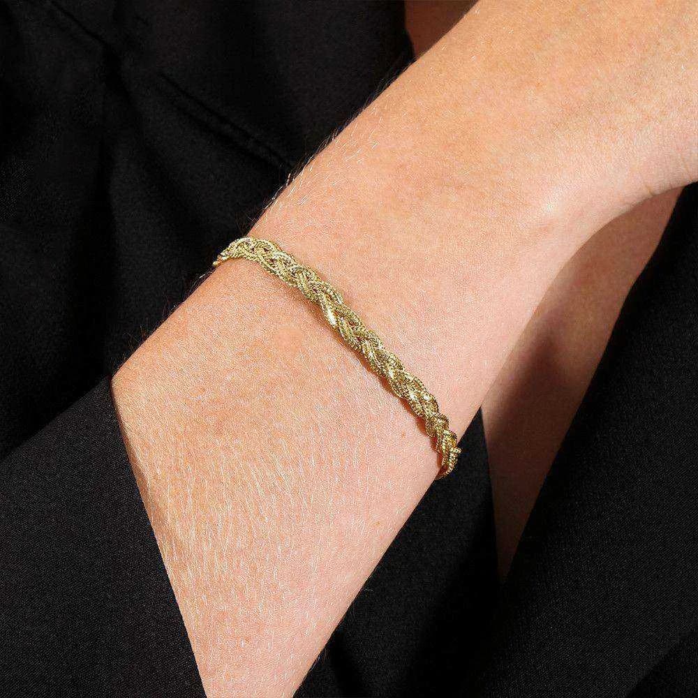 Pulseira Dourada Trançada · Banhado a Ouro 18k