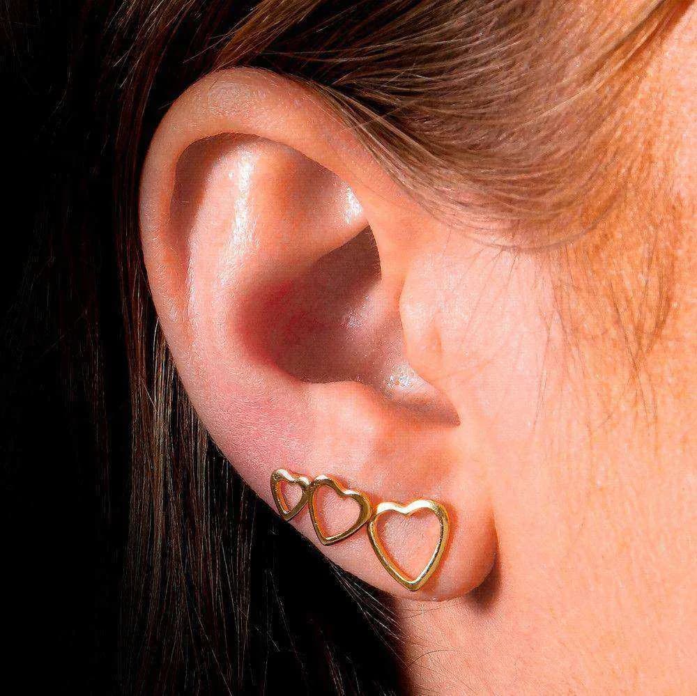 Trio Dourado de Coração · Banhado a Ouro 18k