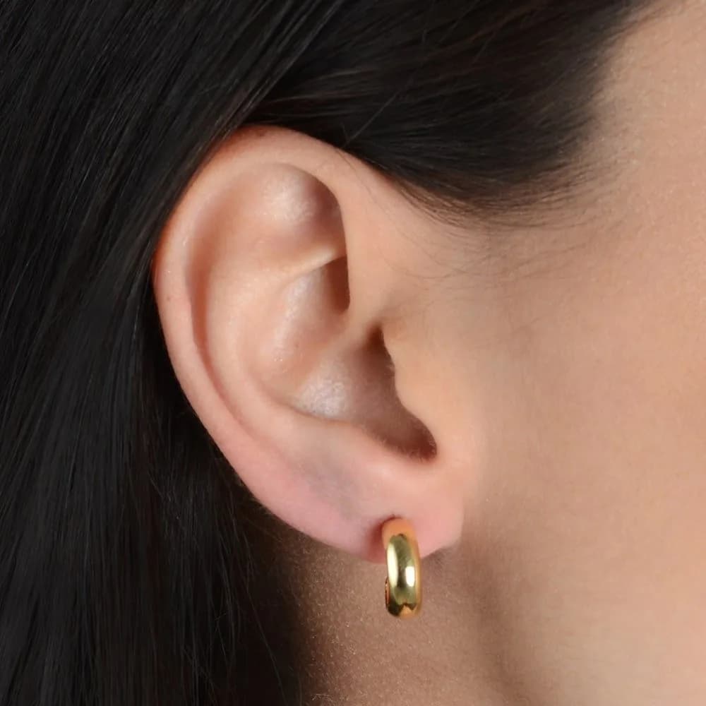Brinco Dourado de Argolinha · Banhado a Ouro 18k