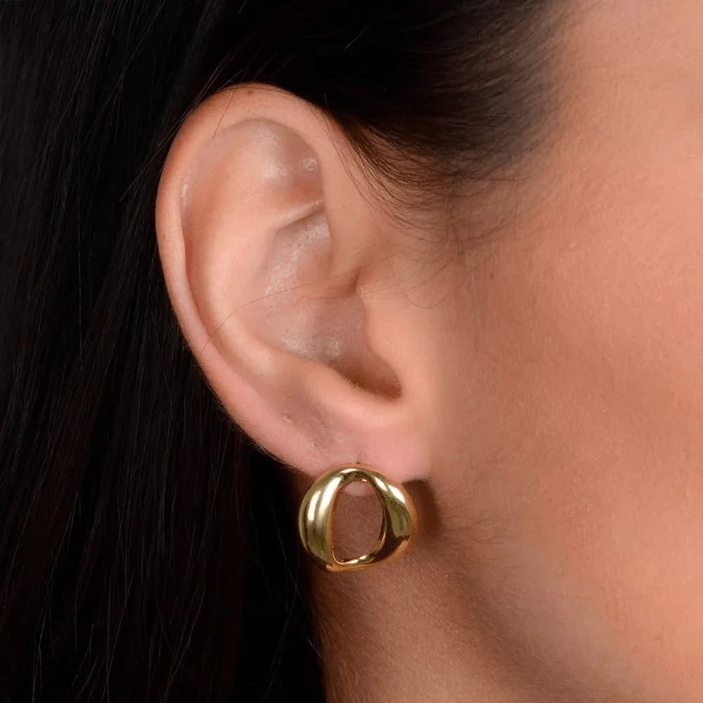 Brinco Dourado Elo Corrente · Banhado a Ouro 18k