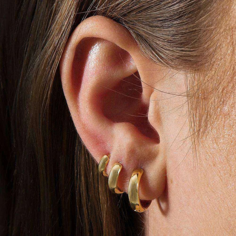 Trio Dourado de Argolinhas · Banhado a Ouro 18k